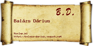 Balázs Dárius névjegykártya